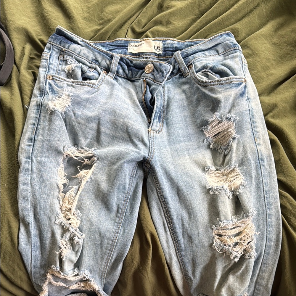 Garage Distressed Light Blue Jeans